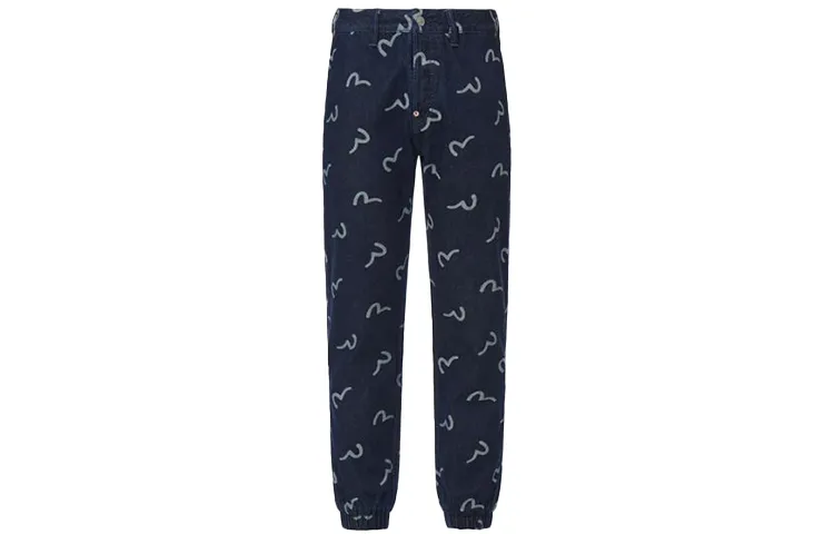 EVISU Jeans Men's Denim Blue Moderate Cuffed Pants