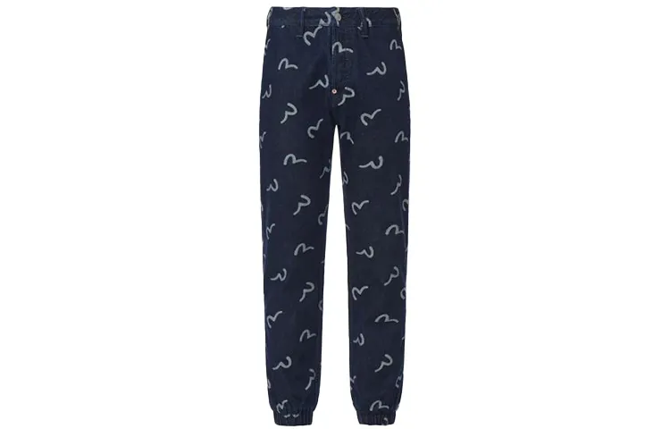EVISU Jeans Men's Denim Blue Moderate Cuffed Pants