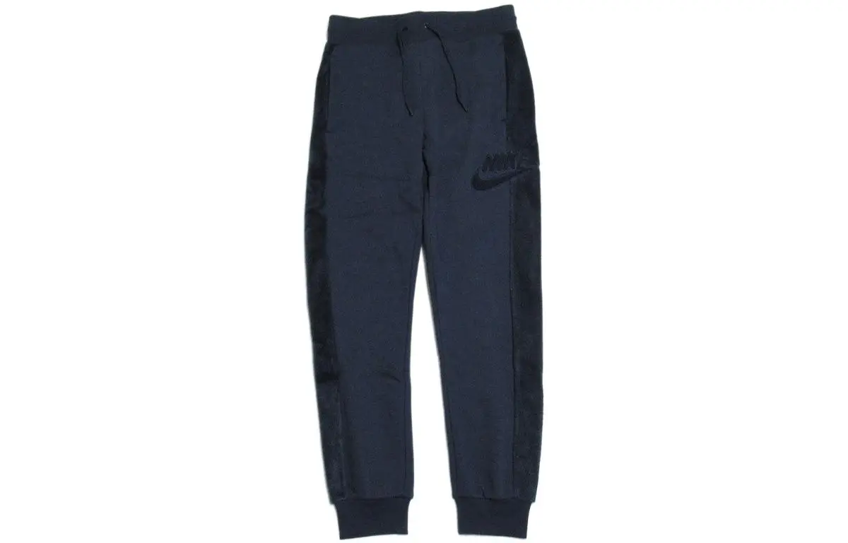 Nike Knitted Sweatpants Men's Marine Blue Moderate Cuffed Pants