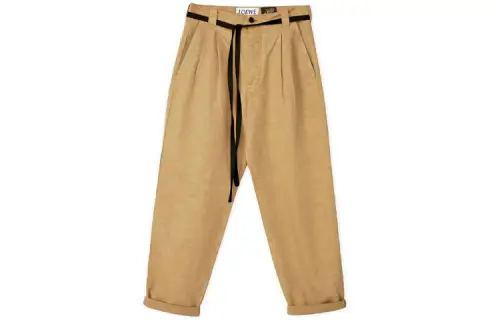 LOEWE Casual Pants Men's Khaki Moderate Straight Fit Pants