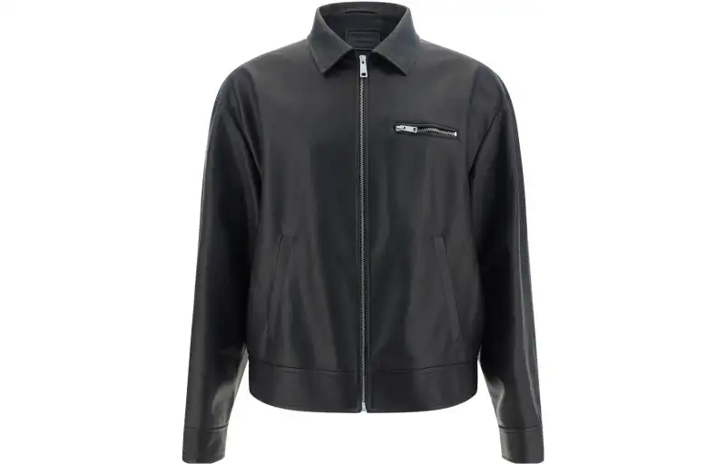 PRADA SS23 Leather Jacket Men's Black
