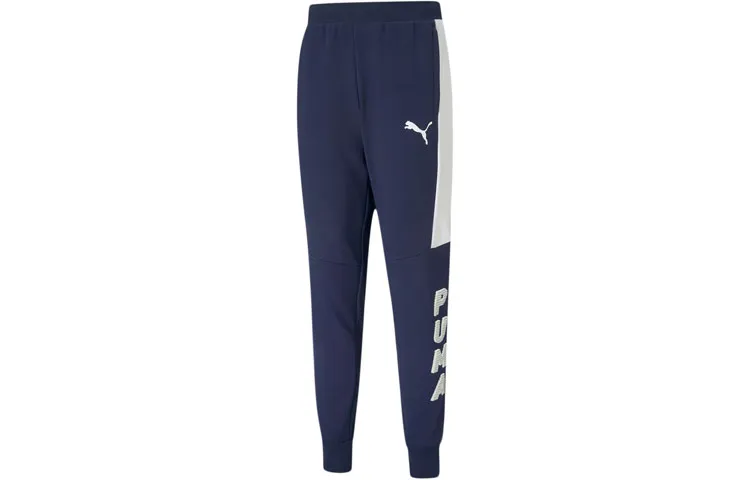 PUMA Knitted Sweatpants Men's Tweed Blue Moderate Sweatpants