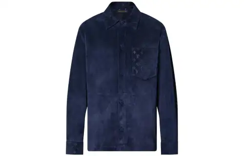 LOUIS VUITTON SS23 Leather Jacket Men's Blue