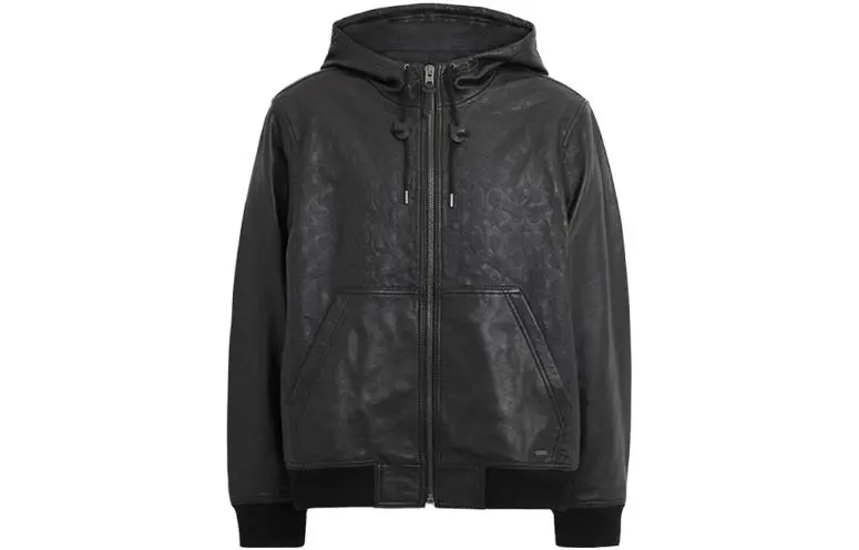 COACH SS23 Leather Jacket Men's Black