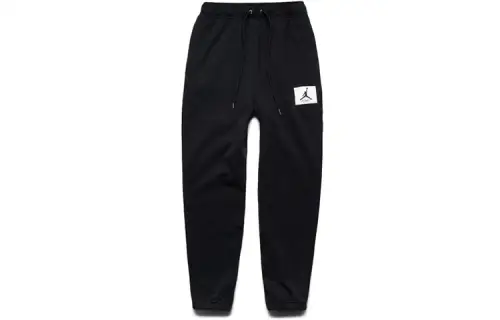Jordan Knitted Sweatpants Men's Black Moderate Cuffed Pants