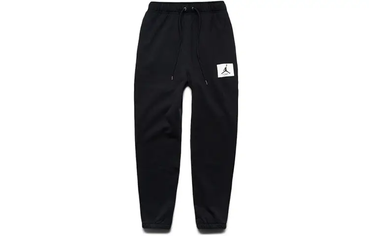 Jordan Knitted Sweatpants Men's Black Moderate Cuffed Pants