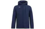 Li Ning Badminton Collection Solid Color Hooded Zippers Water Repellent Thermal Fleece Lined Sports Trench Coat Men's