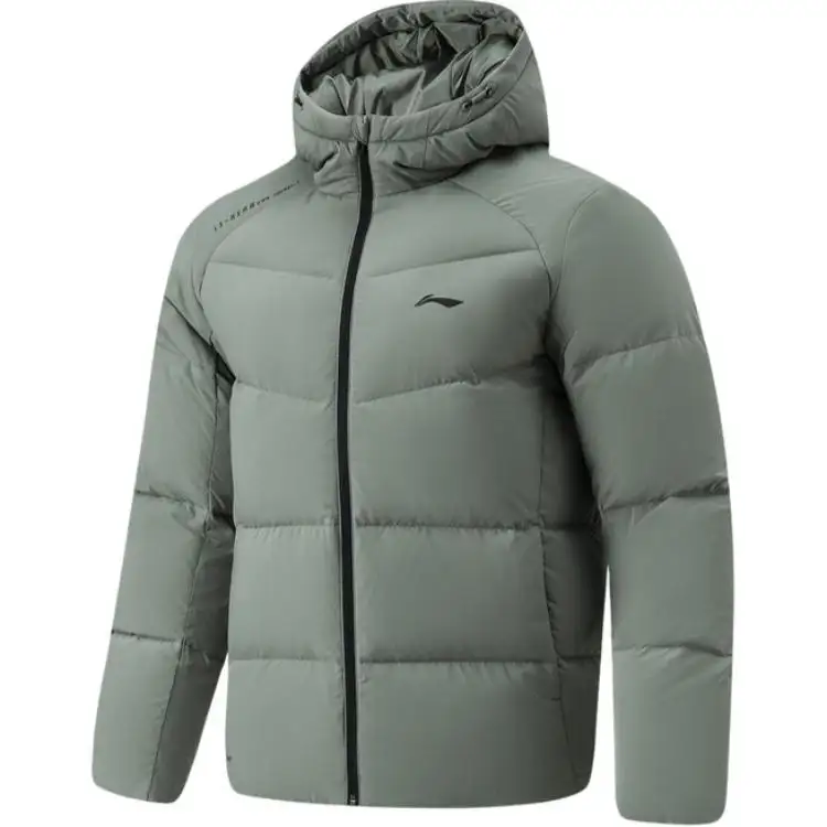 Li Ning Fitness Series Down Jacket Men's Gray Green
