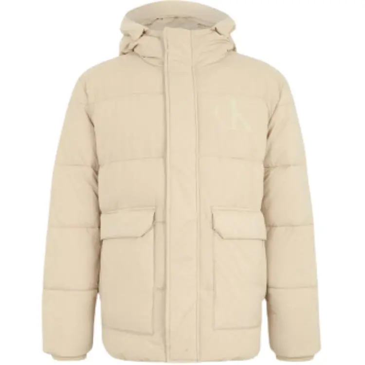 CALVIN KLEIN Puffer Jacket Winter Men's Beige Yellow