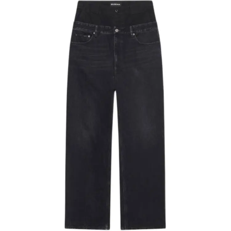Balenciaga Jeans Men's Black Moderate Straight Fit Pants