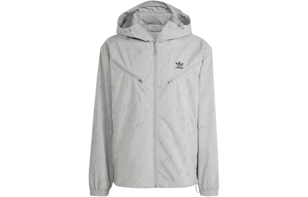Adidas Originals Montreal Print Windbreaker Jackets & Coats Men's Pure Quality Gray