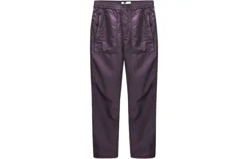 STONE ISLAND Knitted Sweatpants Men's Purple Moderate Straight Fit Pants