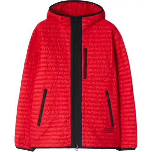 Burberry Down Jackets Men's Red Hooded Lightweight Other