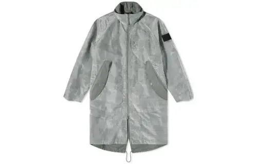 STONE ISLAND Parka Coats Men's Gray Stand Collar Moderate