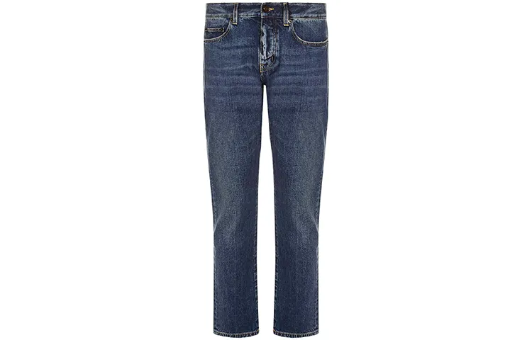 SAINT LAURENT Jeans Men's Blue Moderate Straight Fit Pants