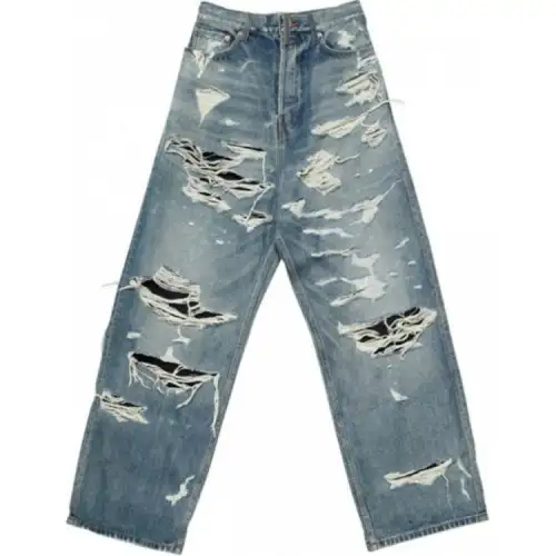Balenciaga Distressed Wide-Leg Jeans