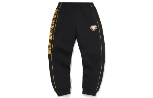 Li Ning X Disney Knitted Sweatpants Men's New Standard Black Moderate Cuffed Pants