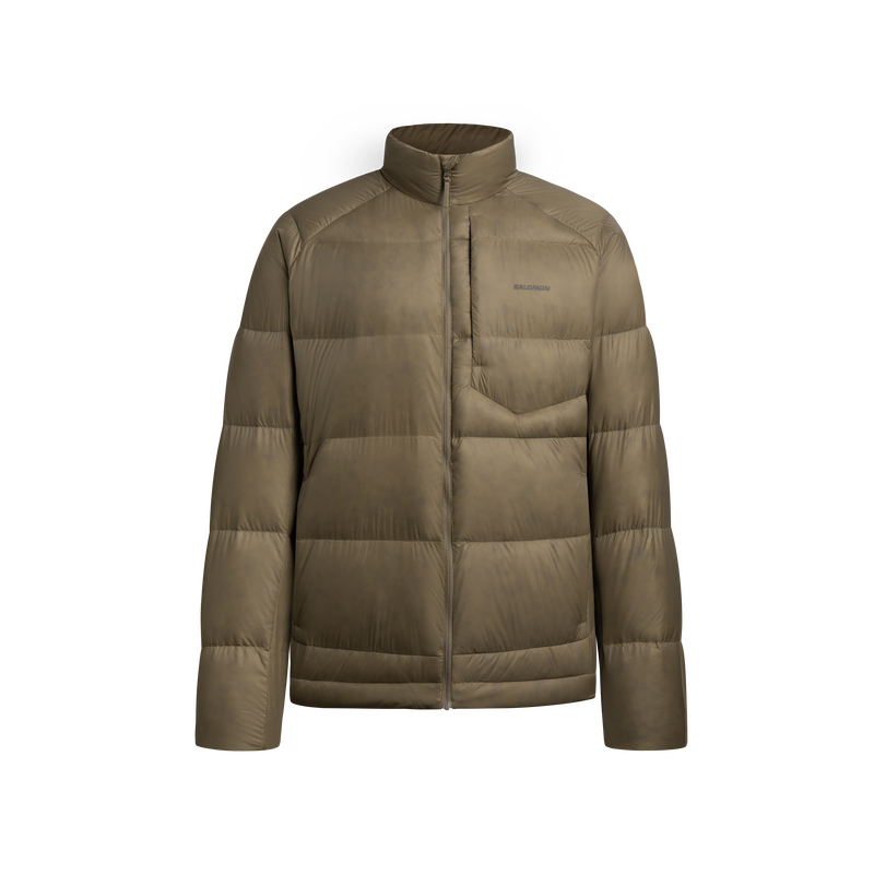 SALOMON Salomon OUTLINE OUTDOOR Series Warm and Windproof Zipper Stand Collar Down Jacket Men's Mushroom Brown