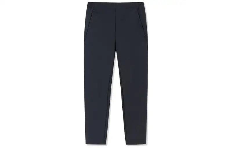 ANTA Knitted Sweatpants Men's Black Moderate Straight Fit Pants