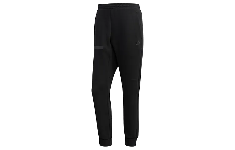 Adidas Knitted Sweatpants Men's Black Moderate Cuffed Pants