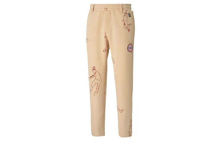 PUMA Casual Pants Men's Peach Moderate Straight Fit Pants