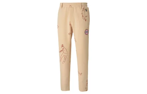 PUMA Casual Pants Men's Peach Moderate Straight Fit Pants