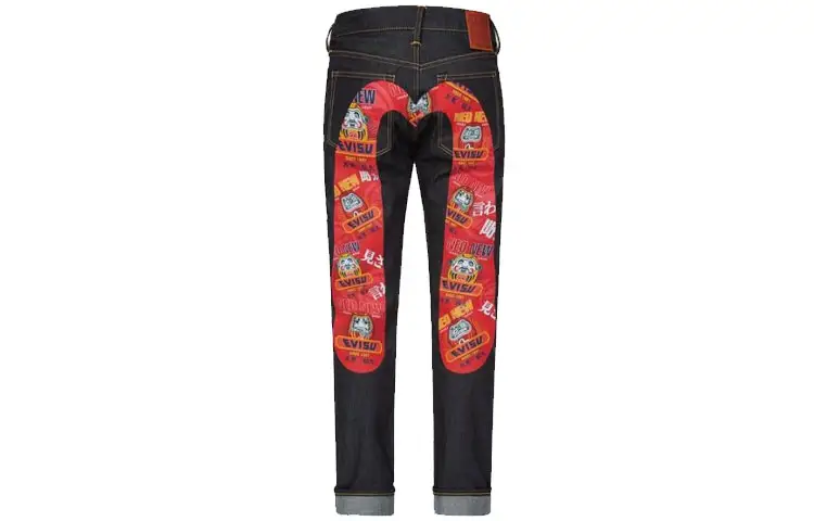 EVISU Jeans Men's Denim Blue Moderate Tapered Pants