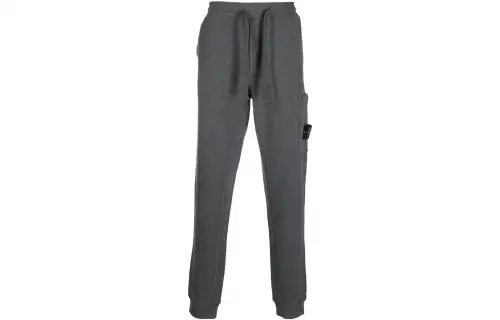 STONE ISLAND Knitted Sweatpants Men's Gray Moderate Cuffed Pants