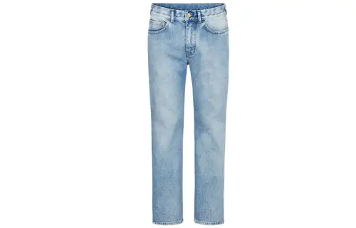LOUIS VUITTON New Quarterly Products Of LV Jeans Men's Blue Moderate Straight Fit Pants