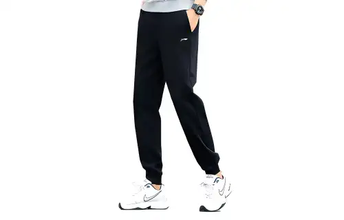 Li Ning Training Fleece Lined Elastic Cuff Knitted Sweatpants Men's Black