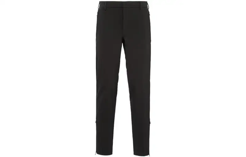 PRADA Casual Pants Men's Black Moderate Straight Fit Pants