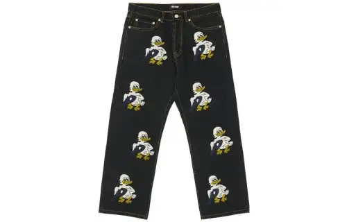 PALACE Jeans Men's Black Moderate Straight Fit Pants