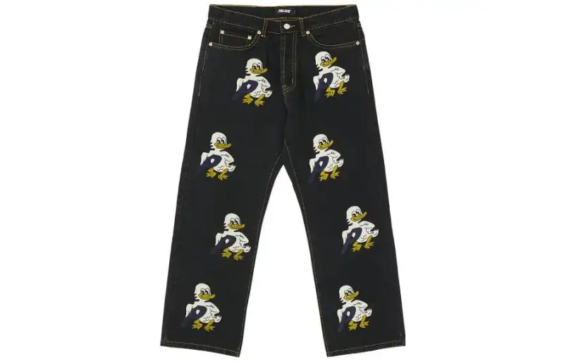 PALACE Jeans Men's Black Moderate Straight Fit Pants
