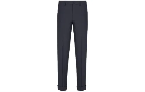 DIOR Quarterly New Products Casual Pants Men's Blue Moderate Straight Fit Pants