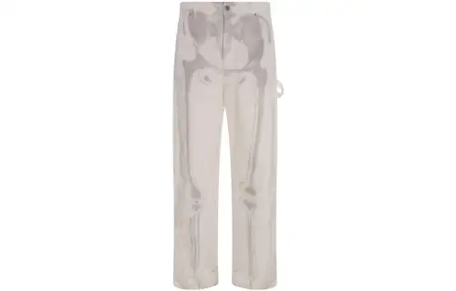 Off Logo Patch Wide Leg Jeans