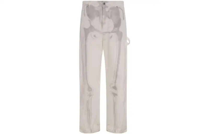 Off Logo Patch Wide Leg Jeans