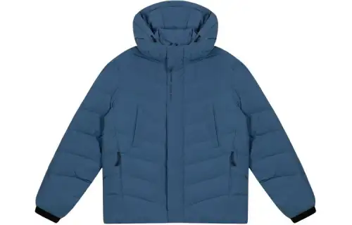 ASICS Down Jackets Men's Blue Hooded Moderate Other