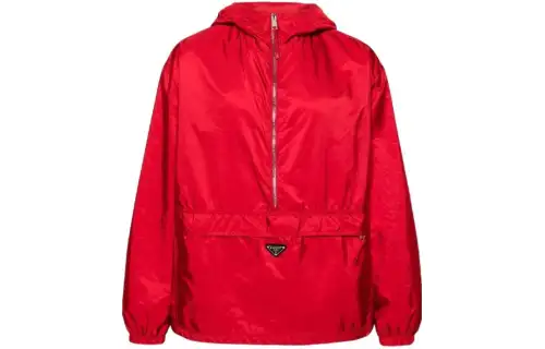Prada enamel-logo hooded jacket