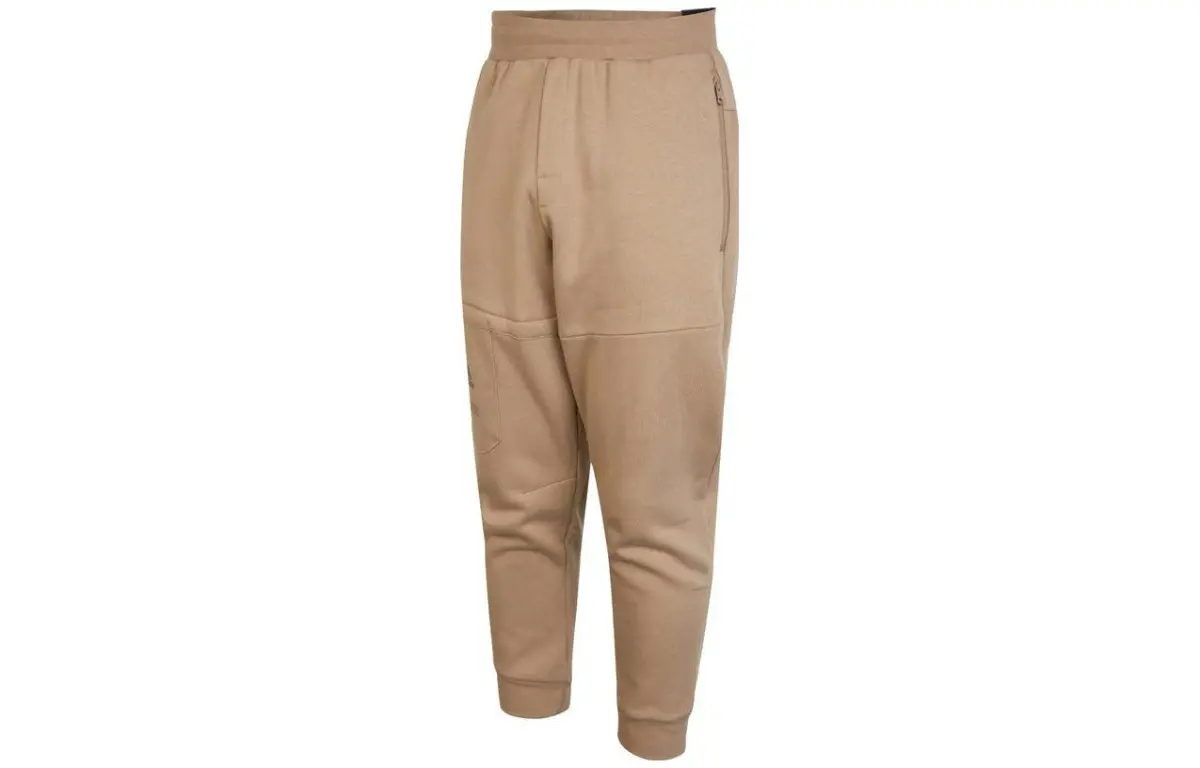 Adidas Knitted Sweatpants Men's Khaki Moderate Cuffed Pants