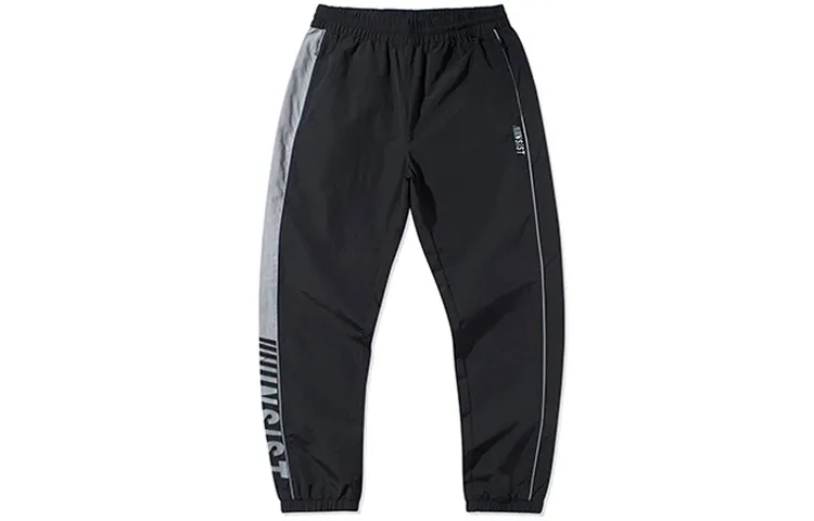 Li Ning Sports Fashion Collection Knitted Sweatpants Men's Black Moderate Cuffed Pants