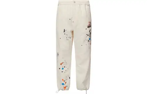 EVISU Jeans Men's Ecru Moderate Cuffed Pants