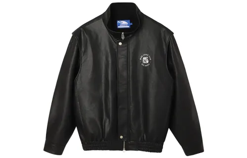 MIND ERROR Leather Jackets Unisex Lapel Moderate