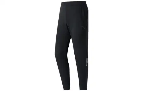 ANTA Variety Training Collection Knitted Sweatpants Men's Black Moderate Tapered Pants