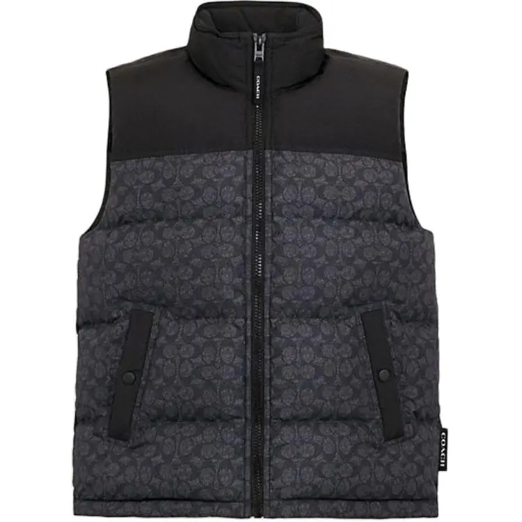 COACH Down Vest Men's Charcoal Gray
