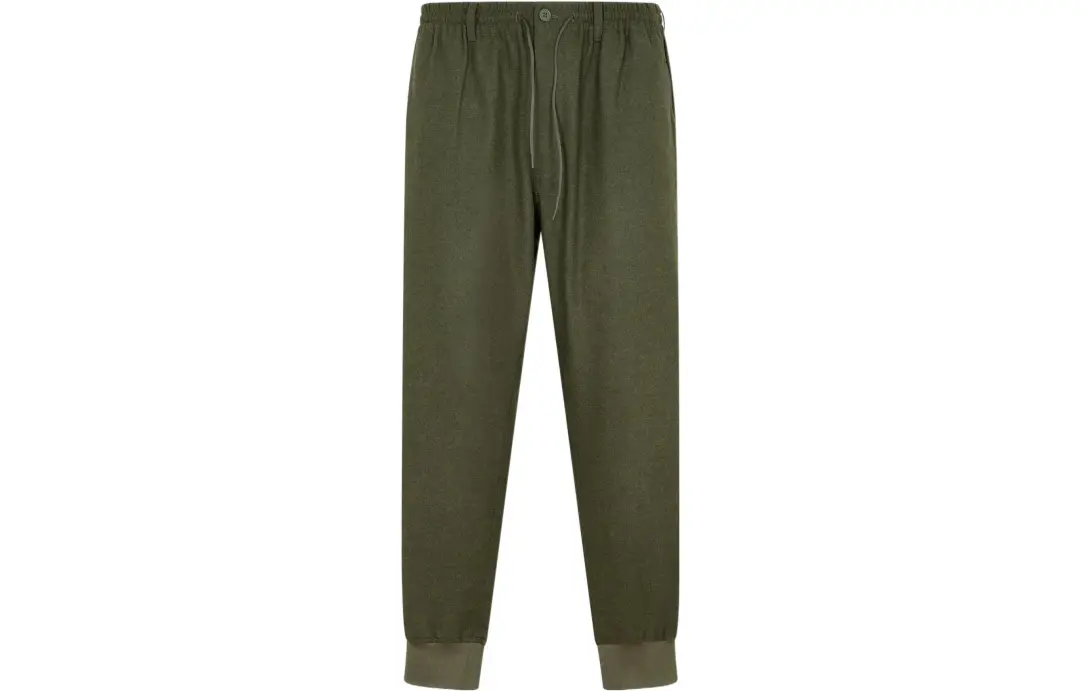 Y 3 Knitted Sweatpants Men's Green Moderate Cuffed Pants