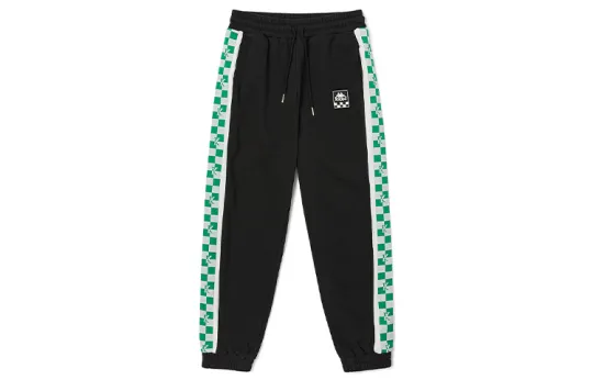 Kappa Knitted Sweatpants Unisex Black 990 A Moderate Cuffed Pants