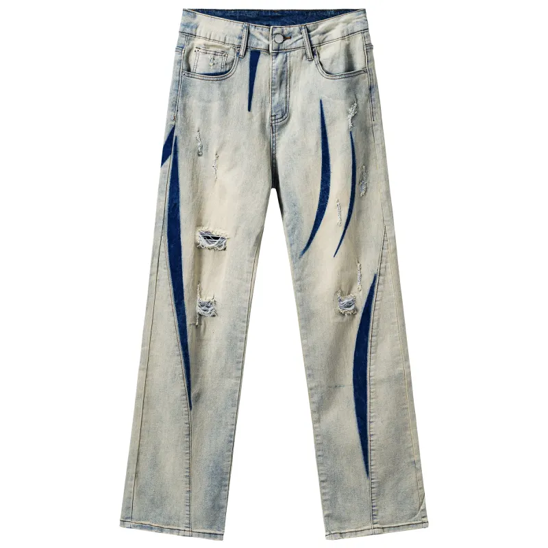 XINYINSU Jeans Unisex Moderate Straight Fit Pants