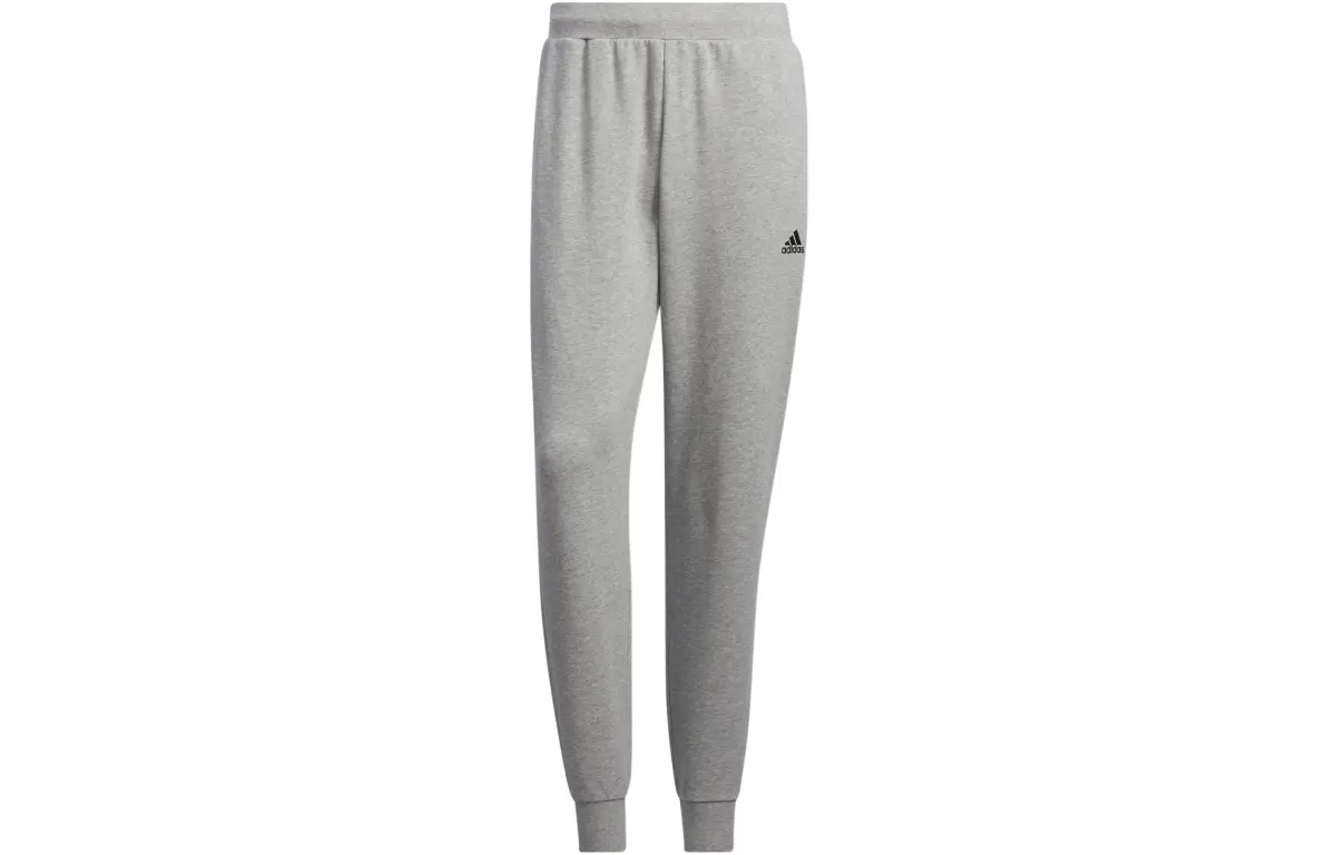 Adidas Knitted Sweatpants Men's Gray Moderate Cuffed Pants