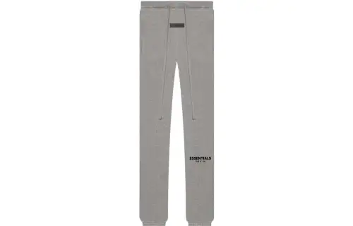 Fear of God Essentials SS22 Sweatpants Dark Oatmeal Solid Color Logo Flocked Feet Plus Velvet Sweatpants American Heavyweight Knitted Sweatpants Men's Dark Oatmeal