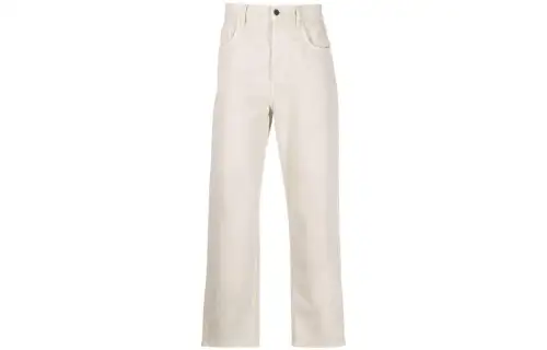THE ROW Jeans Men's Ecru Moderate Cuffed Pants
